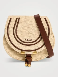 Marcie Raffia Saddle Bag