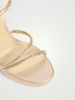 Margot Crystal Satin Platform Sandals