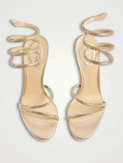 Margot Crystal Satin Platform Sandals