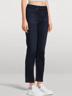 Mari High-Rise Slim Straight Jeans