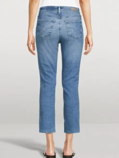 Mari Slim Straight Cropped Jeans