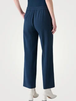 Marlon Wool Crêpe Trousers In Pinstripe Print
