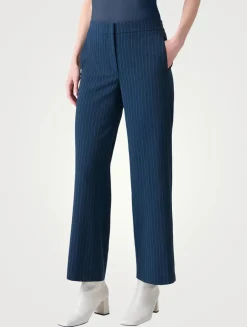 Marlon Wool Crêpe Trousers In Pinstripe Print