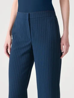 Marlon Wool Crêpe Trousers In Pinstripe Print