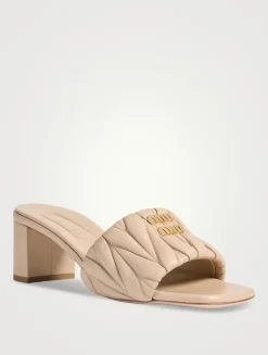 Matelassé Leather Mules