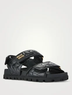 Matelassé Leather Sport Sandals