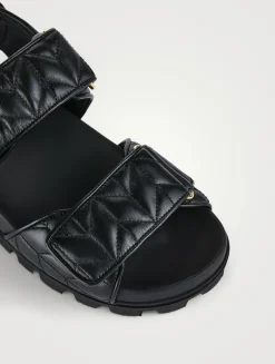 Matelassé Leather Sport Sandals