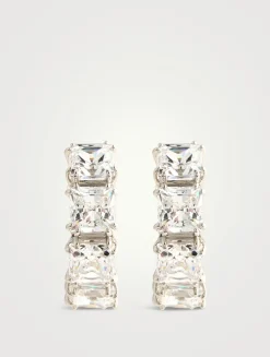 Matrix Crystal Clip Hoop Earrings