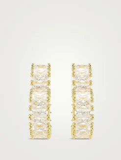 Matrix Crystal Heart Hoop Earrings