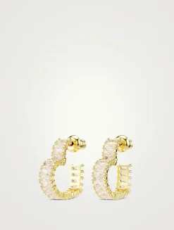 Matrix Crystal Heart Hoop Earrings