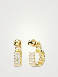 Matrix Crystal Heart Hoop Earrings