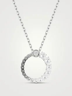 Matrix Crystal Pearl And Crystal Pendant Necklace