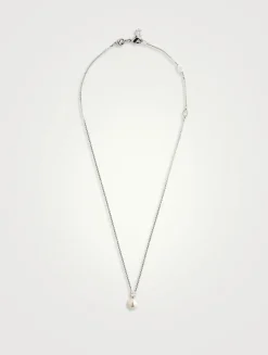 Matrix Crystal Pearl Pendant Necklace