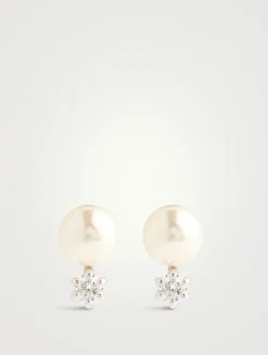 Matrix Crystal Pearl Stud Earrings