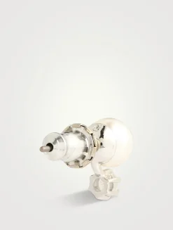 Matrix Crystal Pearl Stud Earrings