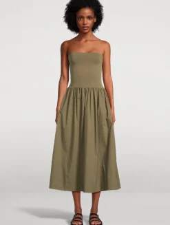 Mavo Mixed-Media Midi Dress