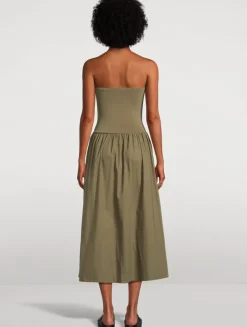 Mavo Mixed-Media Midi Dress