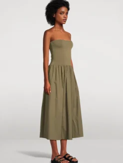 Mavo Mixed-Media Midi Dress