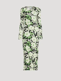 Maxi Dress In Hibiscus Print