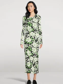 Maxi Dress In Hibiscus Print