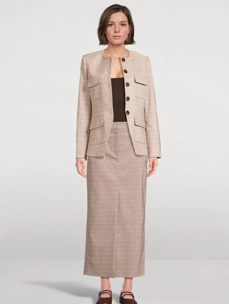 Maxine Plaid Pencil Skirt