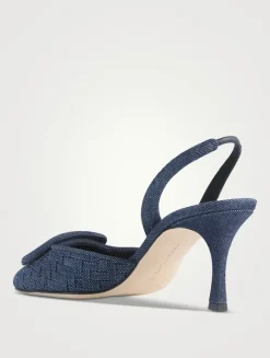 Maysli Woven Denim Slingback Pumps