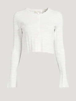 Media Striped Pointelle Cardigan