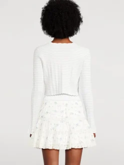 Media Striped Pointelle Cardigan