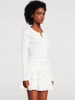 Media Striped Pointelle Cardigan