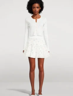 Media Striped Pointelle Cardigan