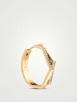 Medium Antifer Gold Earring With Diamonds