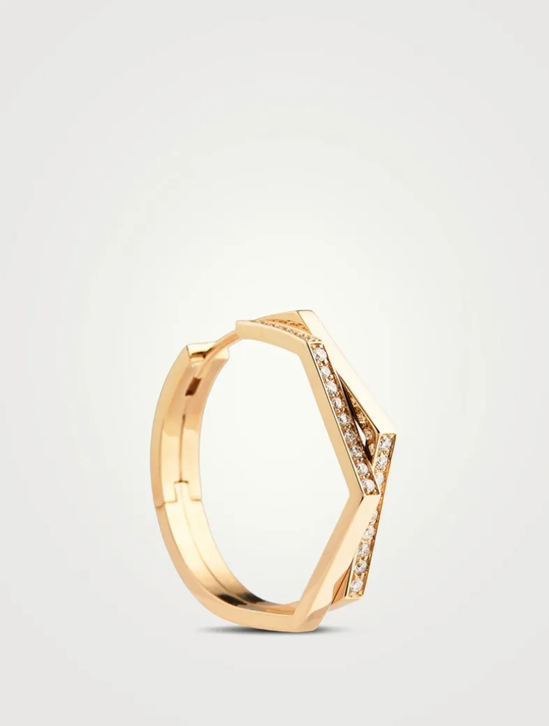 Medium Antifer Gold Earring With Diamonds