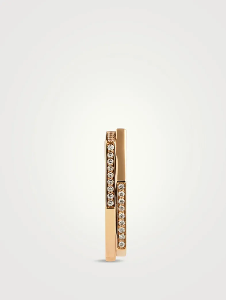 Medium Antifer Gold Earring With Diamonds