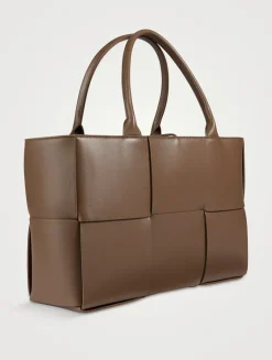 Medium Arco Leather Tote Bag