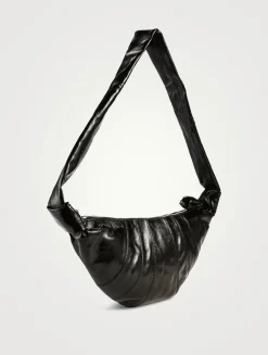 Medium Croissant Coated Cotton Shoulder Bag