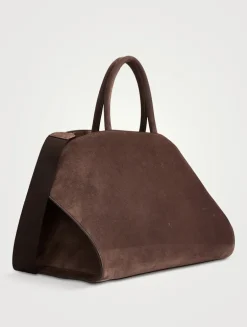 Medium Hug Suede Satchel