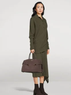 Medium Hug Suede Satchel