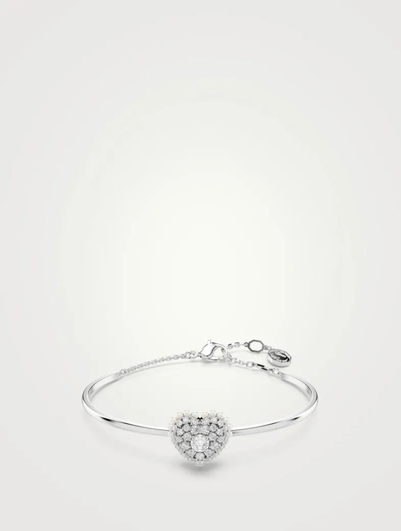 Medium Hyperbola Crystal Heart Bangle Bracelet