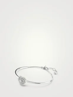 Medium Hyperbola Crystal Heart Bangle Bracelet