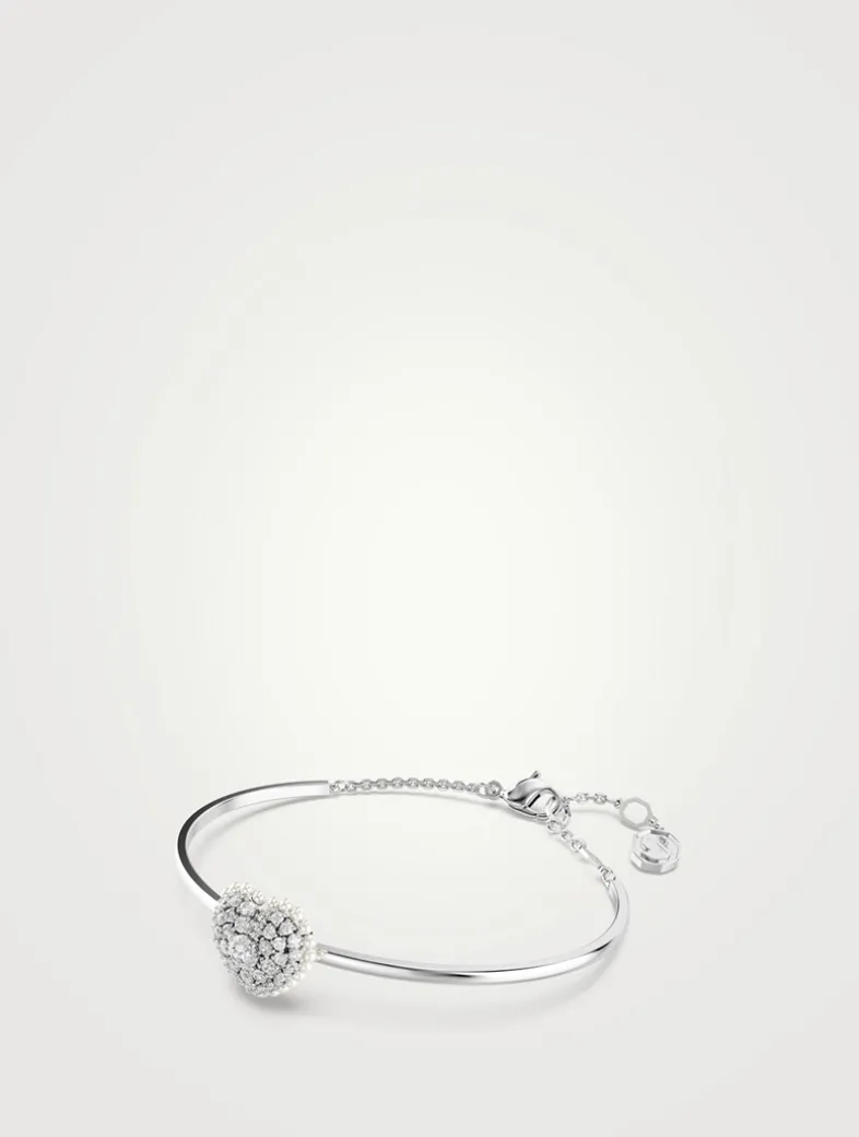 Medium Hyperbola Crystal Heart Bangle Bracelet