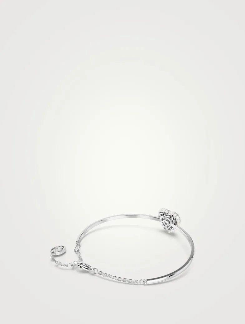 Medium Hyperbola Crystal Heart Bangle Bracelet