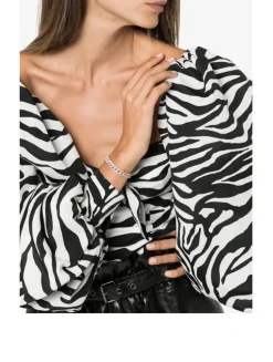 Medium 18K Gold Link Bracelet With Diamonds