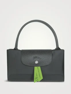 Medium Le Pliage Green Top Handle Bag