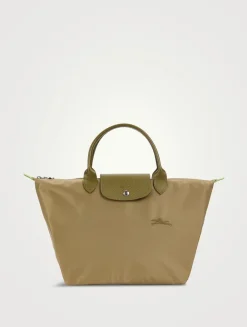 Medium Le Pliage Green Top Handle Bag