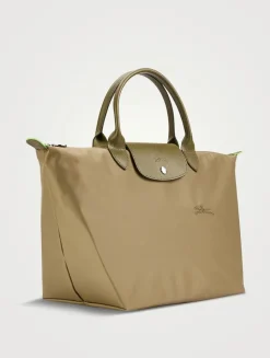 Medium Le Pliage Green Top Handle Bag