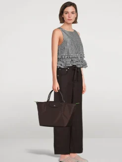 Medium Le Pliage Green Top Handle Bag
