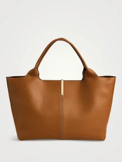 Medium Leather Shopping Bag