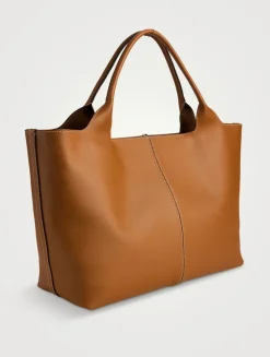 Medium Leather Shopping Bag