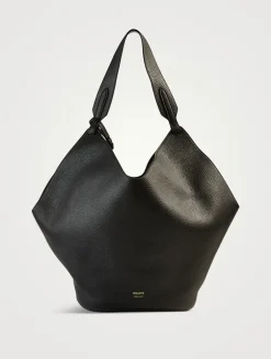 Medium Lotus Leather Tote Bag