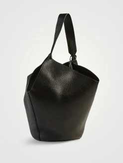 Medium Lotus Leather Tote Bag